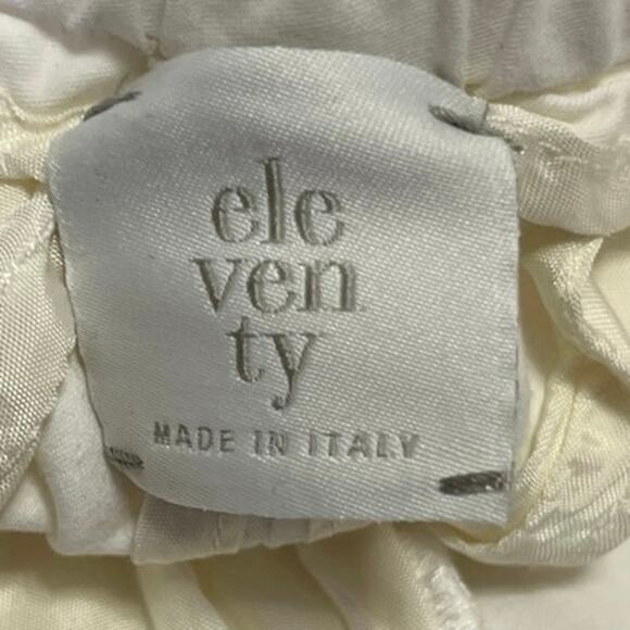 Eleventy Women's White Drawstring Straight Leg Pull-On Ankle Trousers Pants Sz 0 - Picture 4 of 5